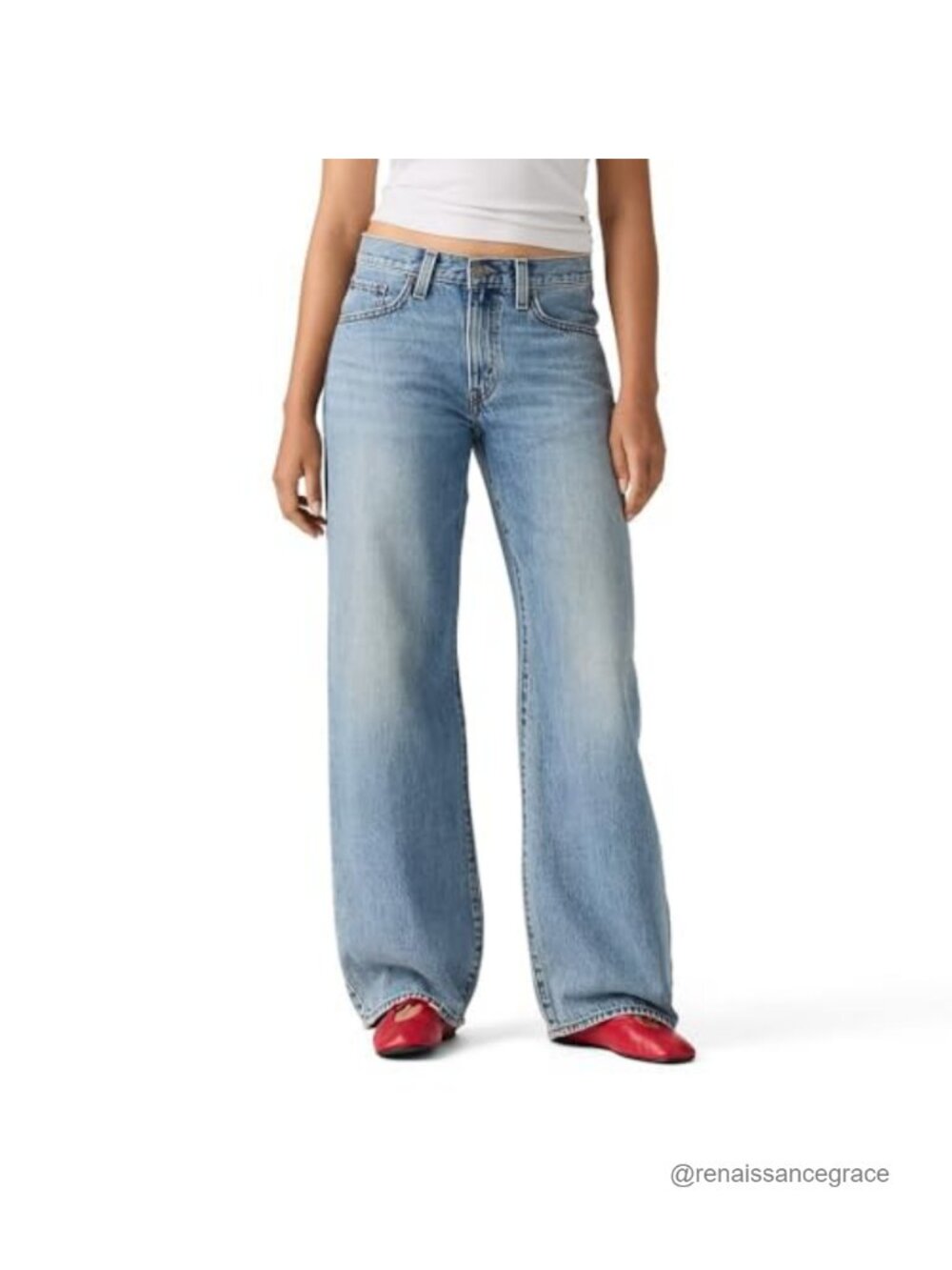 Levi's Middy Balloon Jeans Loose Fit Mid Rise Tapered 100% Cotton